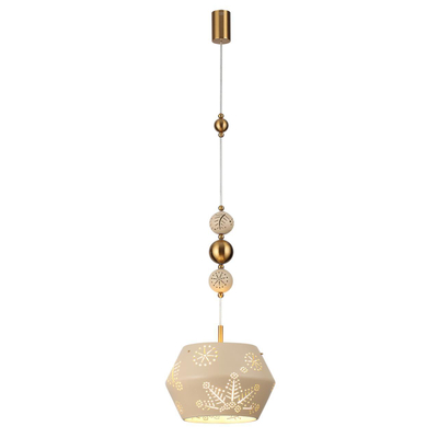 5444/1A PENDANT ODL_EX26 031 бежевый/античная бронза/металл/керамика Подвес E27 1*40W KARELIA