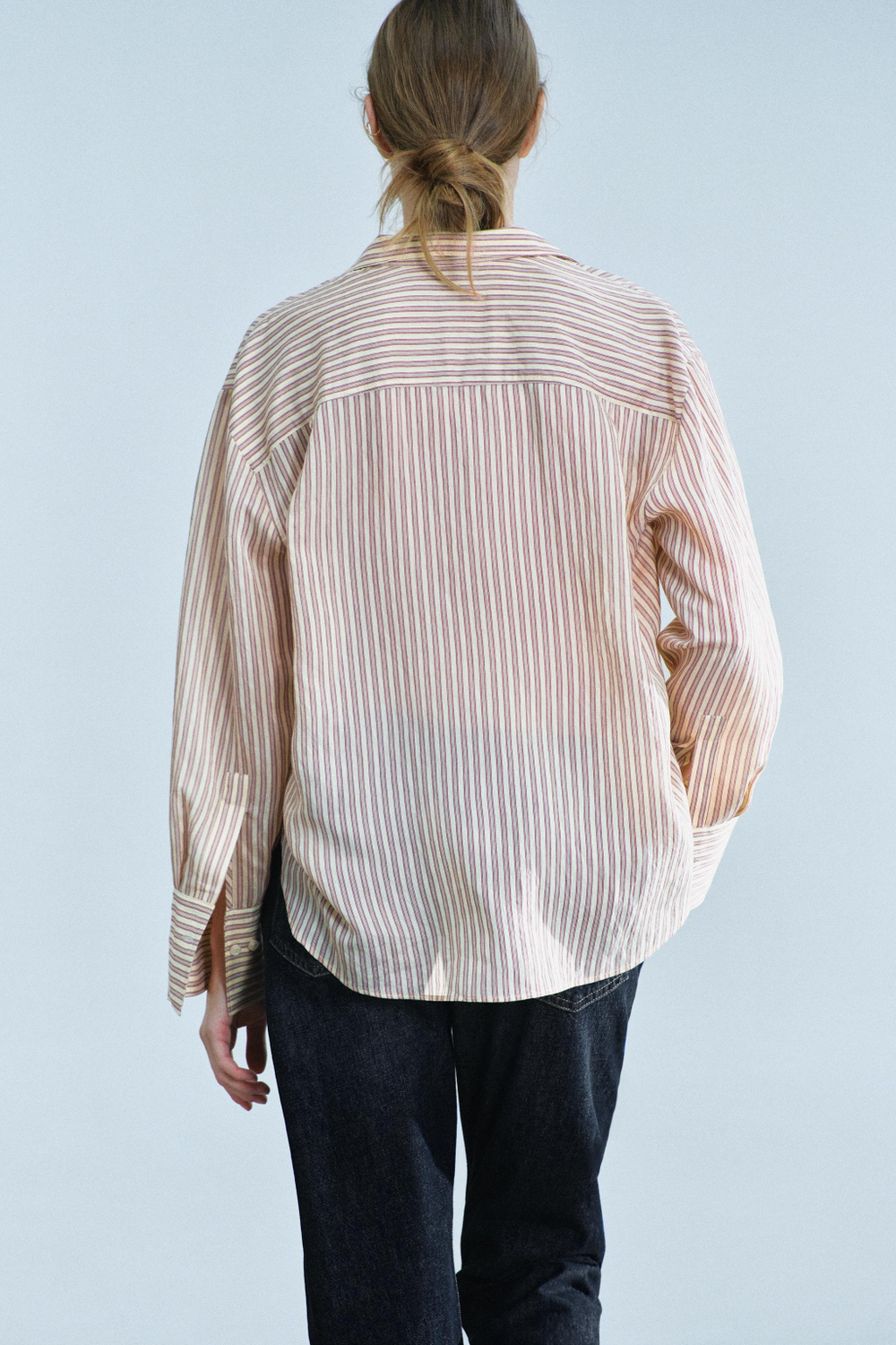 РУБАШКА В ПОЛОСКУ С ВОРОТНИКОМ-СТОЙКОЙ — ZW COLLECTION — ZARA