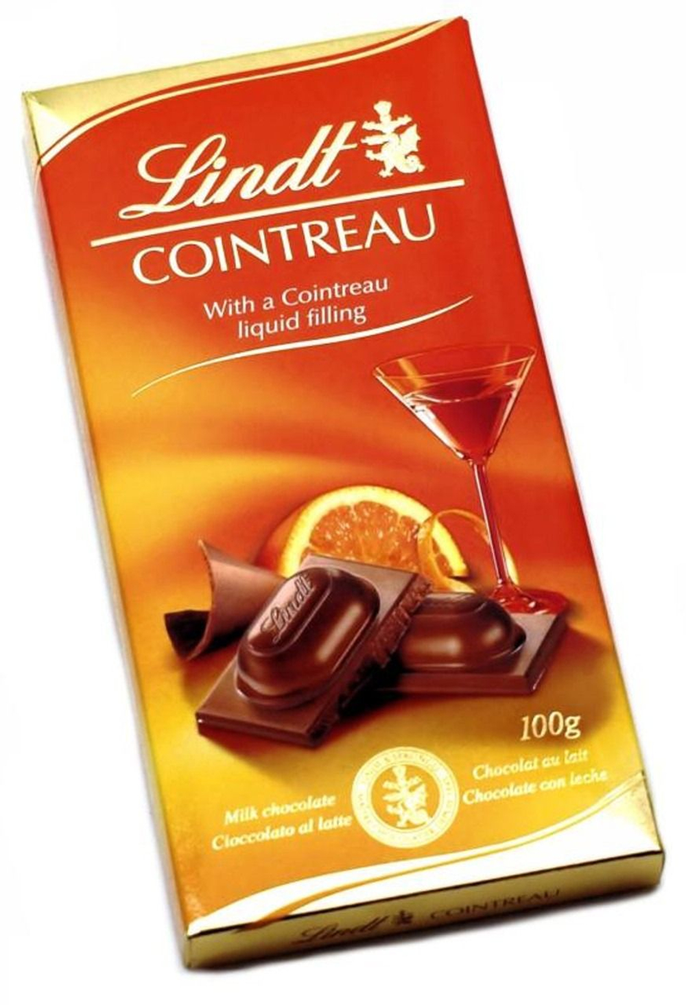 Молочный шоколад Lindt Cointreau Liquor Ликер Куантро 100 г (Из Финляндии)
