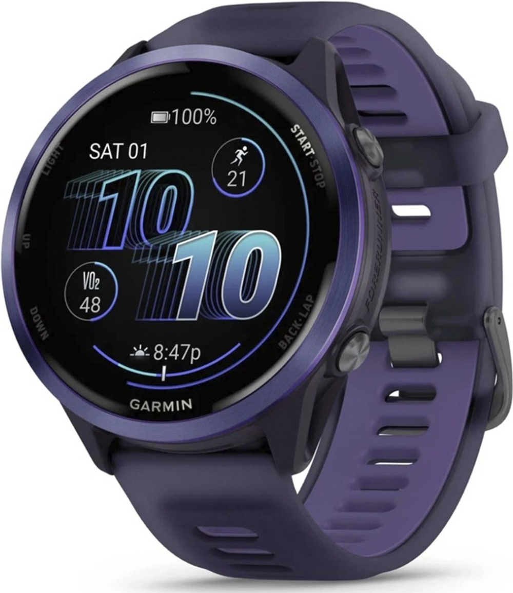 Смарт-часы Garmin Forerunner 570 47мм 1.4" AMOLED корп.фиолетовый рем.фиолетовый разм.брасл.:135-205мм (010-02971-02)