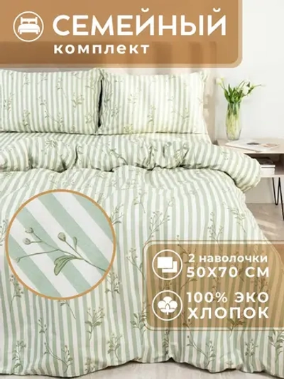 Постельное белье семейное с наволочками 50x70 (2 шт) Психея