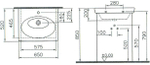 Раковина подвесная/на тумбу Vitra Form 500 65х52 см, белая 4297B003-0001