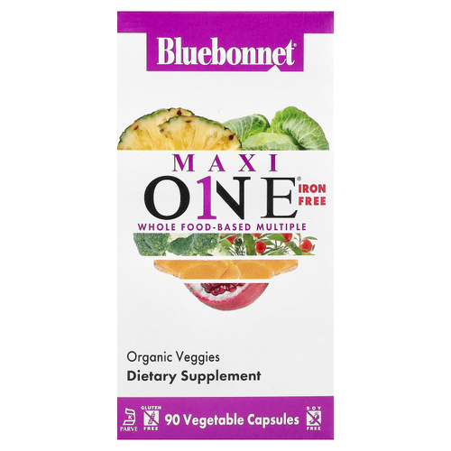 Bluebonnet Nutrition, MaxiONE®, без железа, 90 растительных капсул