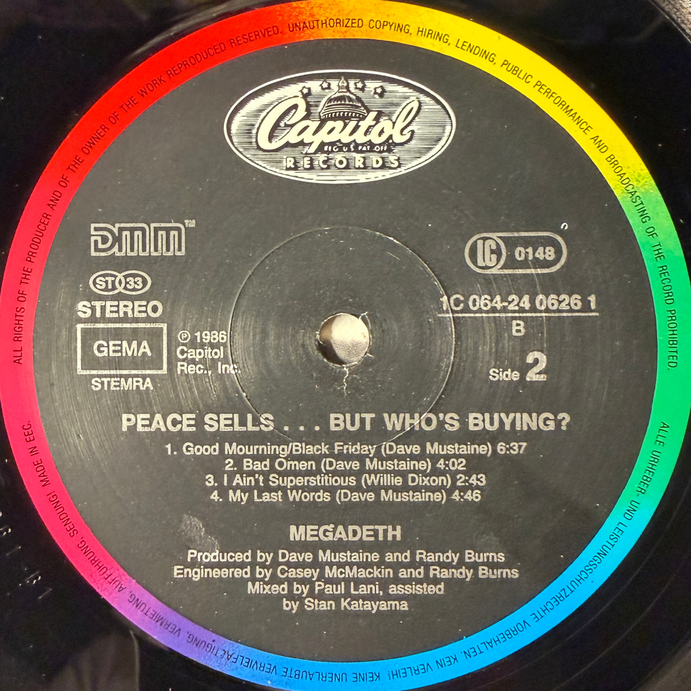 Megadeth ‎– Peace Sells... But Who's Buying? (Европа 1986г.)