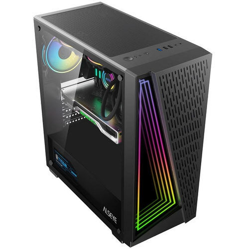 Корпус Midi-Tower ALSEYE X3-B TG ARGB, ATX, черный (AS.07.0150)