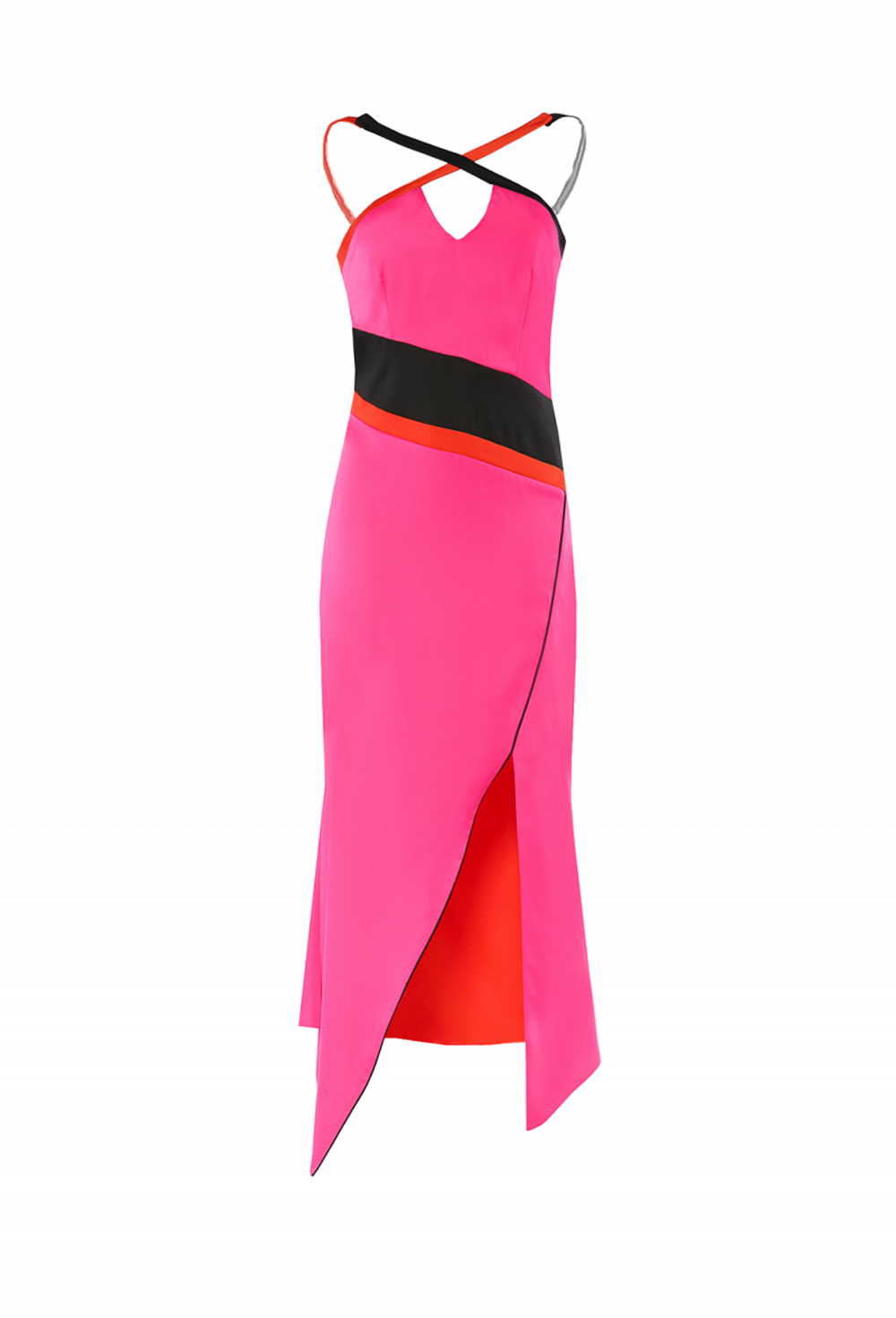 Платье с крестообразными лямками фуксия 31-19SS