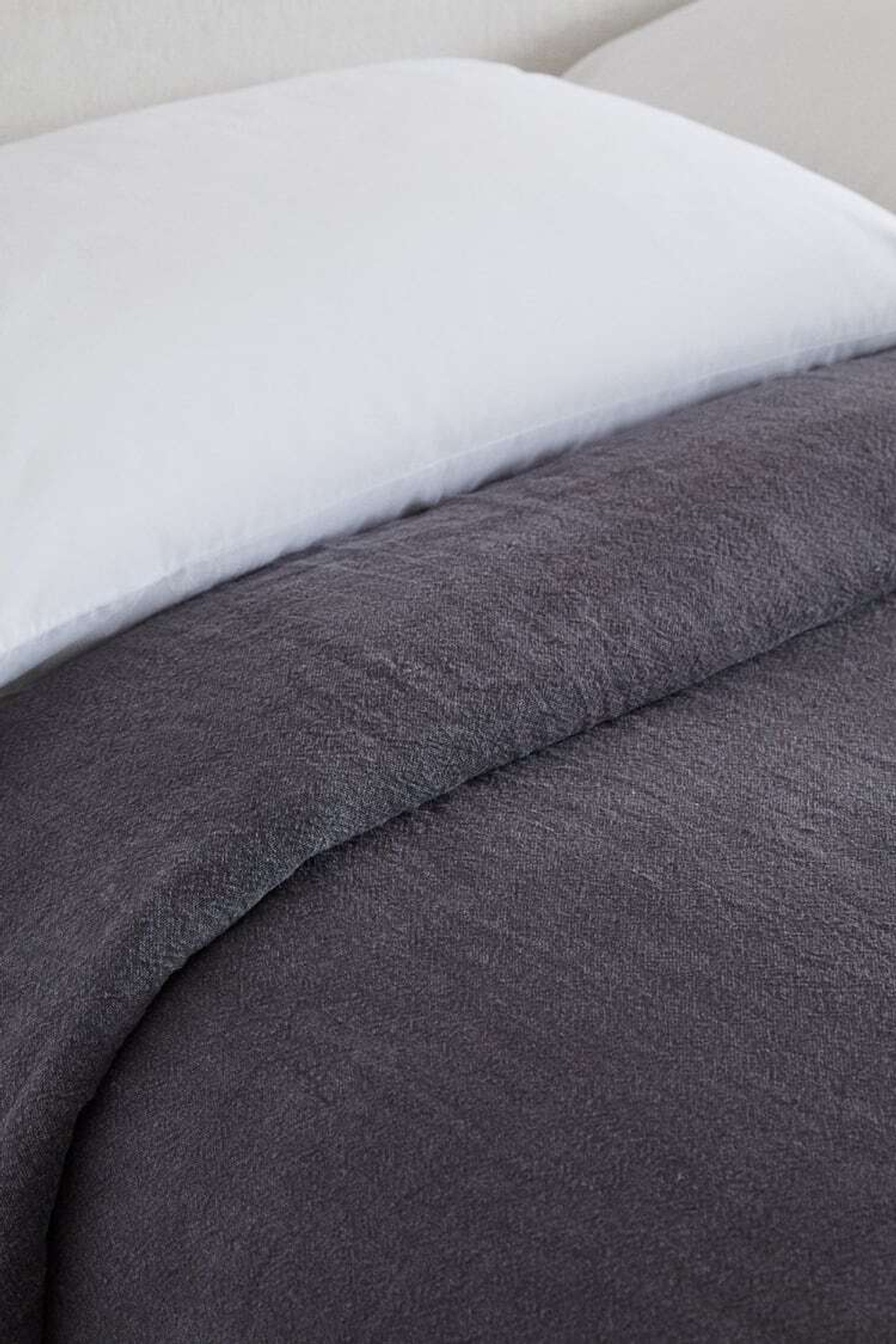 ZARA HOME ПОКРЫВАЛО ИЗ ПОСТИРАННОГО ЛЬНА, ТЕМНО-СИНИЙ