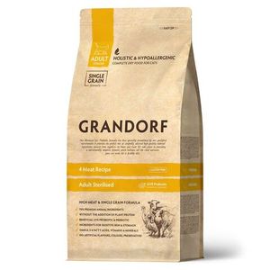 Сухой корм Grandorf CAT 4 Meat PROBIOTIC STERILISED для стерилизованных кошек, 4 мяса с пробиотиками