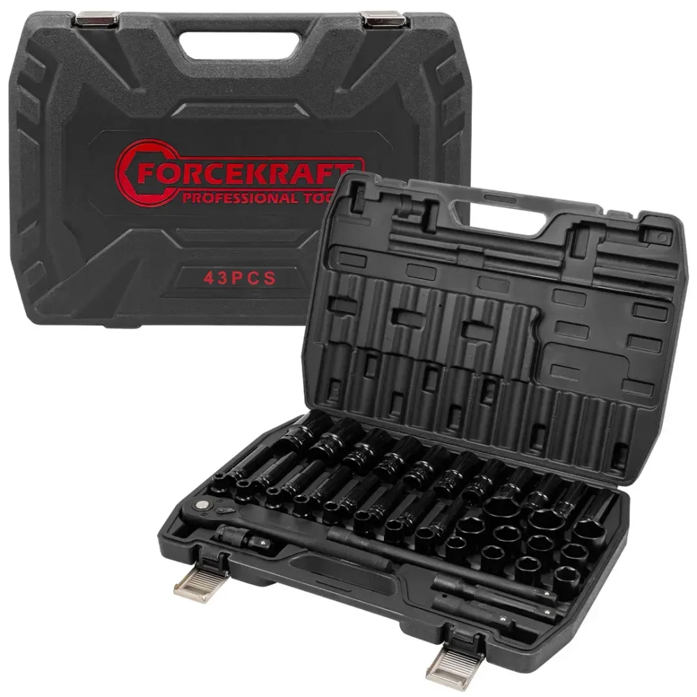 Набор инструментов 43пр. 1/2''6pt FORCEKRAFT FK-6431-5MPB