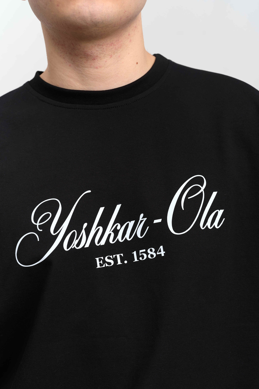 Футболка оверсайз унисекс " YOSHKAR-OLA EST 1584" черный
