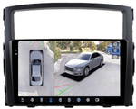 Магнитола для Mitsubishi Pajero 4 2006-2022 - FarCar BX1009M-360 монитор 9.5" 2K QLED на Android 13, Быстрая, CarPlay, 4G SIM-слот, 4 камеры в комплекте