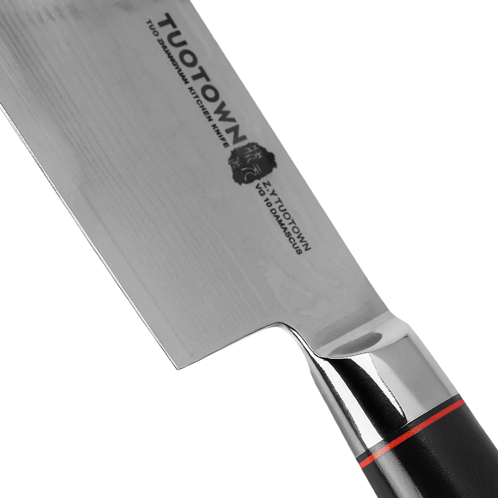 Кухонный нож Шинковочный TuoTown FT-series 18см,VG10,DAMASCUS, арт.217006