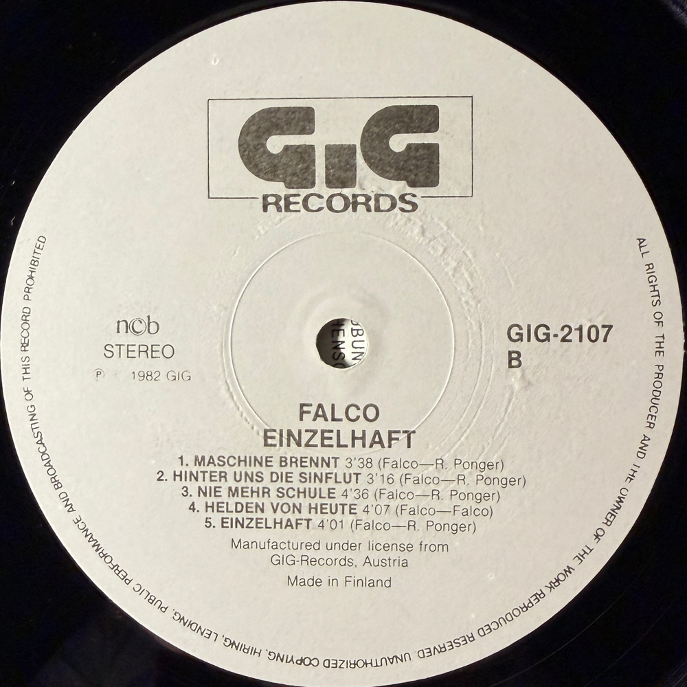 Falco – Einzelhaft (Скандинавия 1982г.)