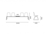 Система с четырьмя сиденьями и столиком Papatya X-Treme Bench