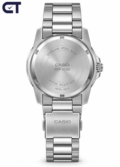 CASIO MTP-VD300D-2E CASIO Collection мужские наручные часы — синий циферблат, три индикатора и выразительный стальной дизайн