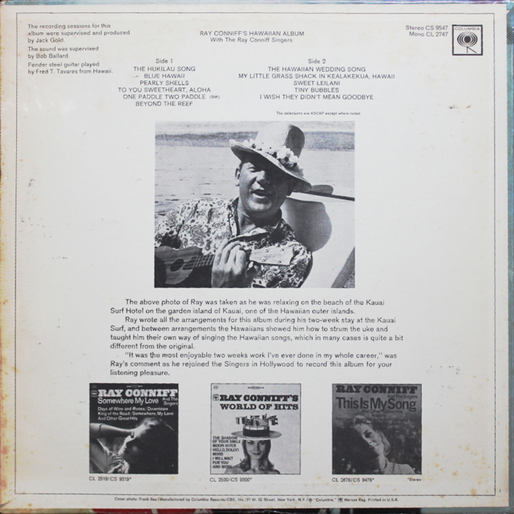 Ray Conniff With The Ray Conniff Singers / Ray Conniff's Hawaiian Album (LP)