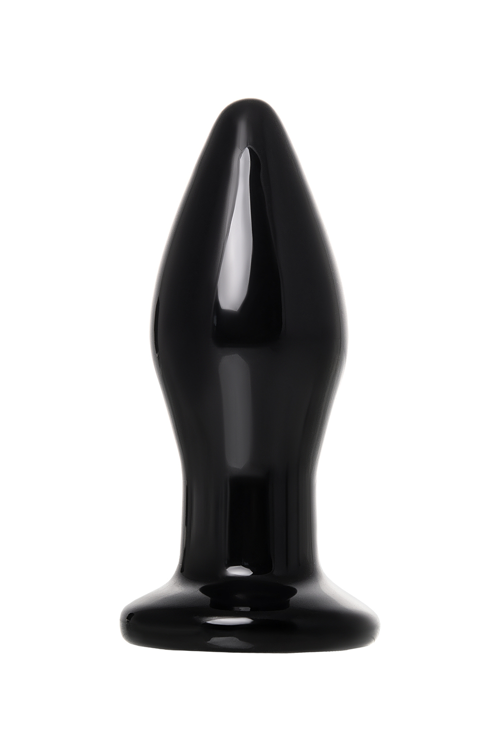 Стеклянная вибровтулка Sexus Glass чёрная 10,5 см