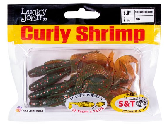 Твистеры съедоб. искусст.  LJ Pro Series Curly Shrimp 3,0in (07.62)/PA16 10шт.