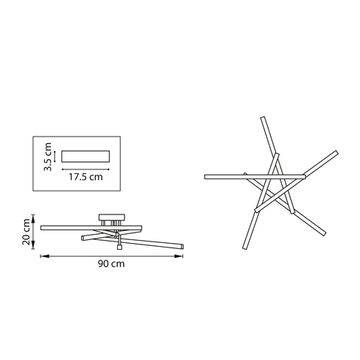Люстра потолочная с ИК-пультом ДУ 75W 3000-6000K 739033 золото Palla Lightstar