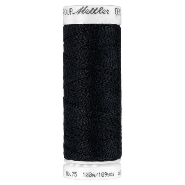 Нитки штопальные джинсовые Mettler Denim Doc 75 (100 м), 5 кат. | цв. 4000 черный