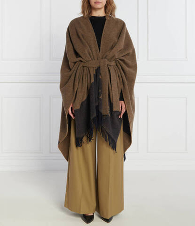 Хлопковое пончо Max Mara Leisure - коричневый(373602366)