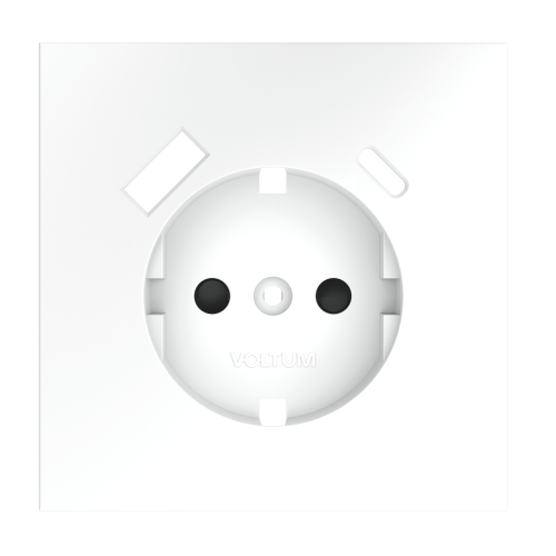 Накладка для розетки с заземлением и защитными шторками, с USB A+C, S70 (белый матовый)