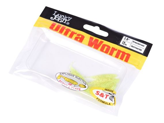 Слаги съедобные LJ Pro Series TRICK ULTRAWORM 1,4in (3,5 см), цв. S15, 12 шт.