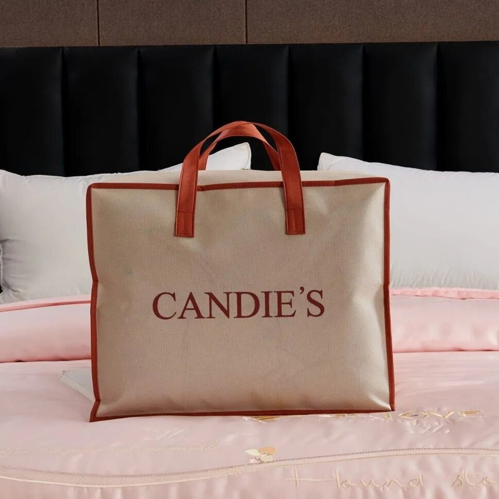 Комплект постельного белья Candie’s с одеялом, Бархат, Сатин, Евро, Светло-желтый