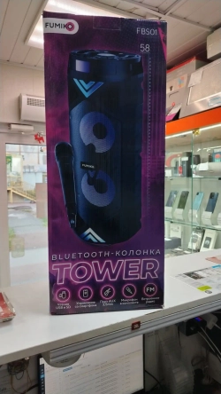 Портативная колонка FUMIKO TOWER с подсветкой и микрофоном черная