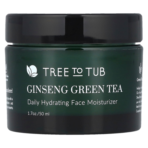 Tree To Tub, женьшень и зелёный чай, увлажняющий крем для лица, 50 мл (1,7 унции)