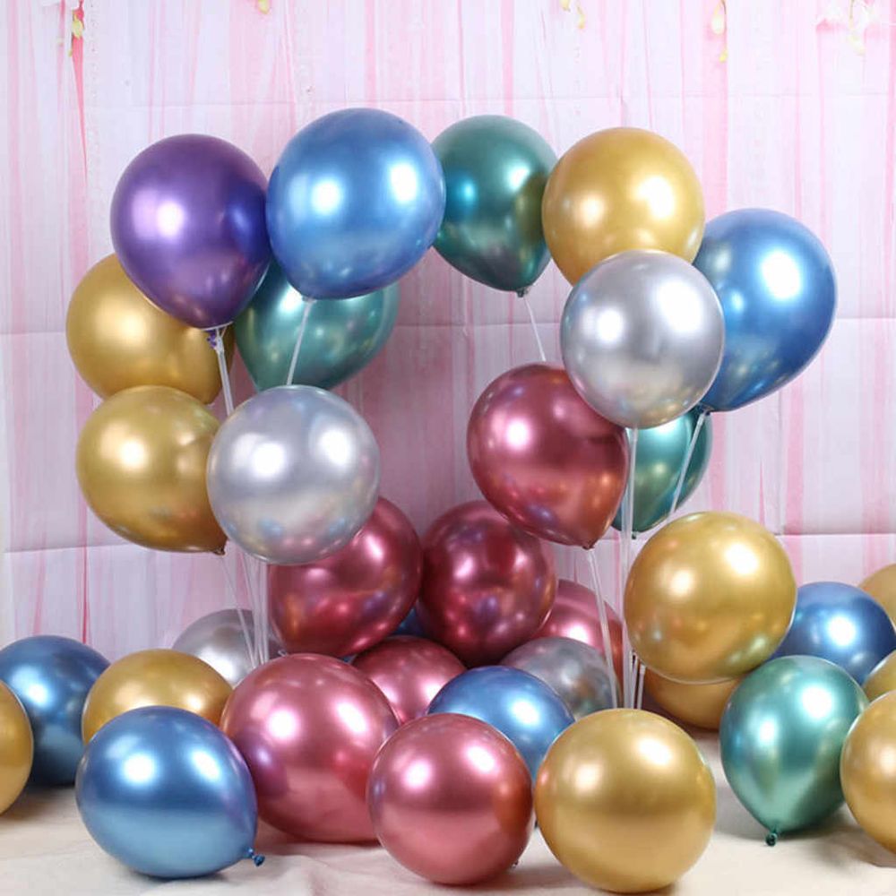 Шар (12"/30 см) Синий, хром 50 шт.