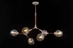 Люстра подвесная NewRgy 39282MD/6A ROSE G+WT, 6×40 Вт, белая и медная