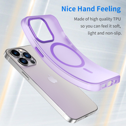Мягкий усиленный чехол фиолетового цвета с поддержкой MagSafe для iPhone 13 Pro Max, серия Frosted Magnetic
