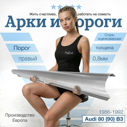 Порог правый Audi 80 (90) B3 1986-1992 (0,8мм)