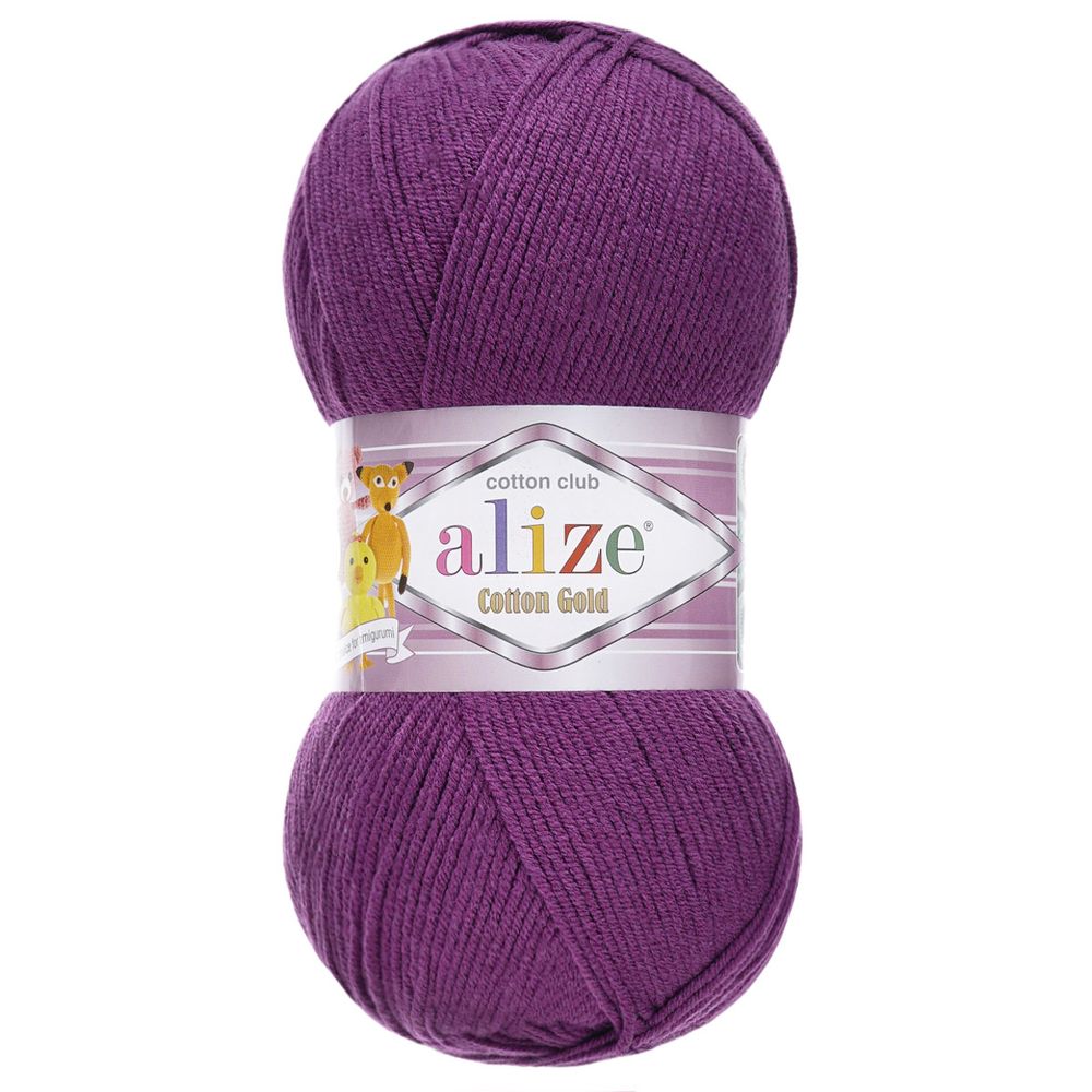 Пряжа Alize (Ализе) Cotton Gold / уп.5 мот. по 100 г, 330м, 122 сливовый A