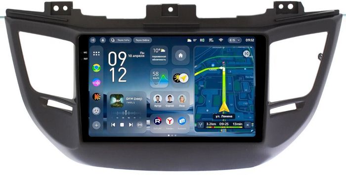 Магнитола для Hyundai Tucson 3 2015-2018 (штатная КЗВ, рамка черная) - Teyes CC4-PRO монитор 9.5" 2K QLED на Android 13, Быстрейшая, Snapdragon 778G, ИИ, CarPlay, DSP, 4G SIM-слот
