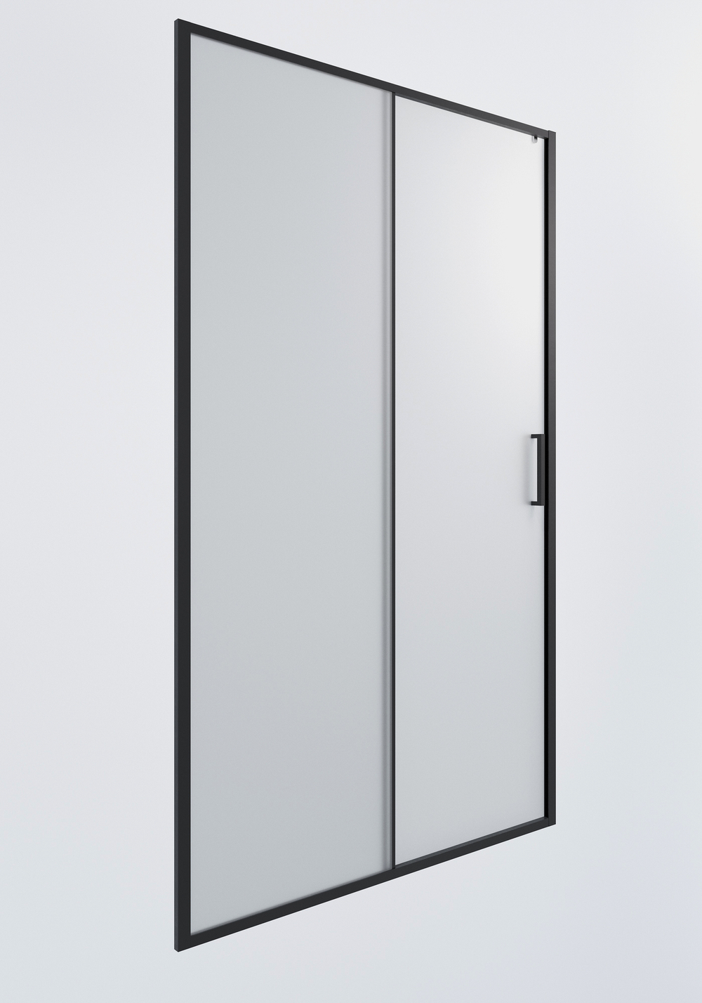 Душевая дверь Timo TD-120/03F-6, раздвижная 195*120, профиль черный, стекло матовое 6 мм