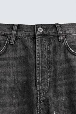 ZARA ДЖИНСЫ BARREL FIT С ДЕКОРАТИВНЫМИ ШВАМИ, УГОЛЬНЫЙ
