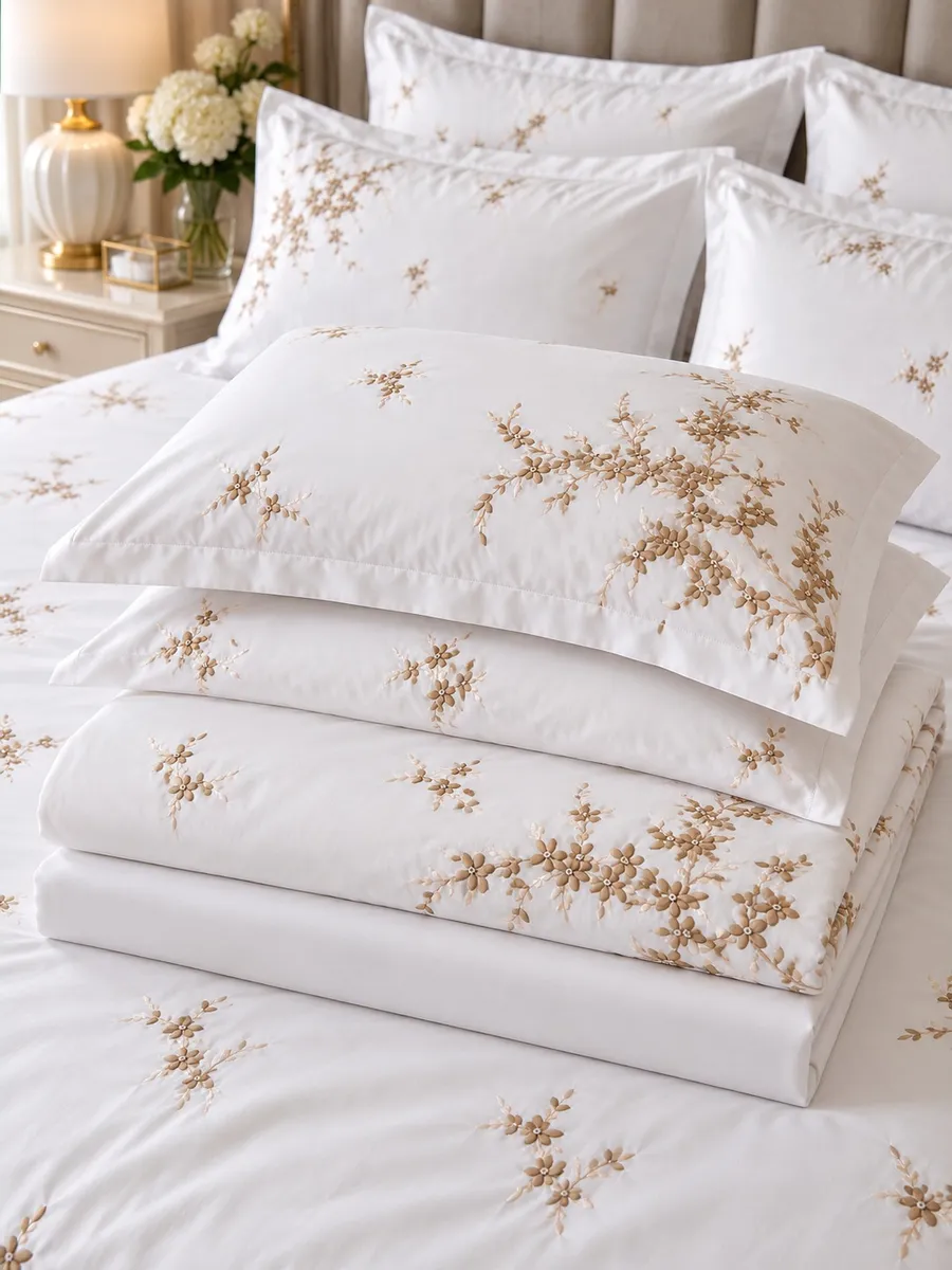Gelin Home КПБ 6 пр. DENIZ бежевый цвет пододеяльник 200*220, простынь 240*260, наволочки 50*70 2шт, декоративные наволочки 50*70 2шт GLNN599 — фото 5
