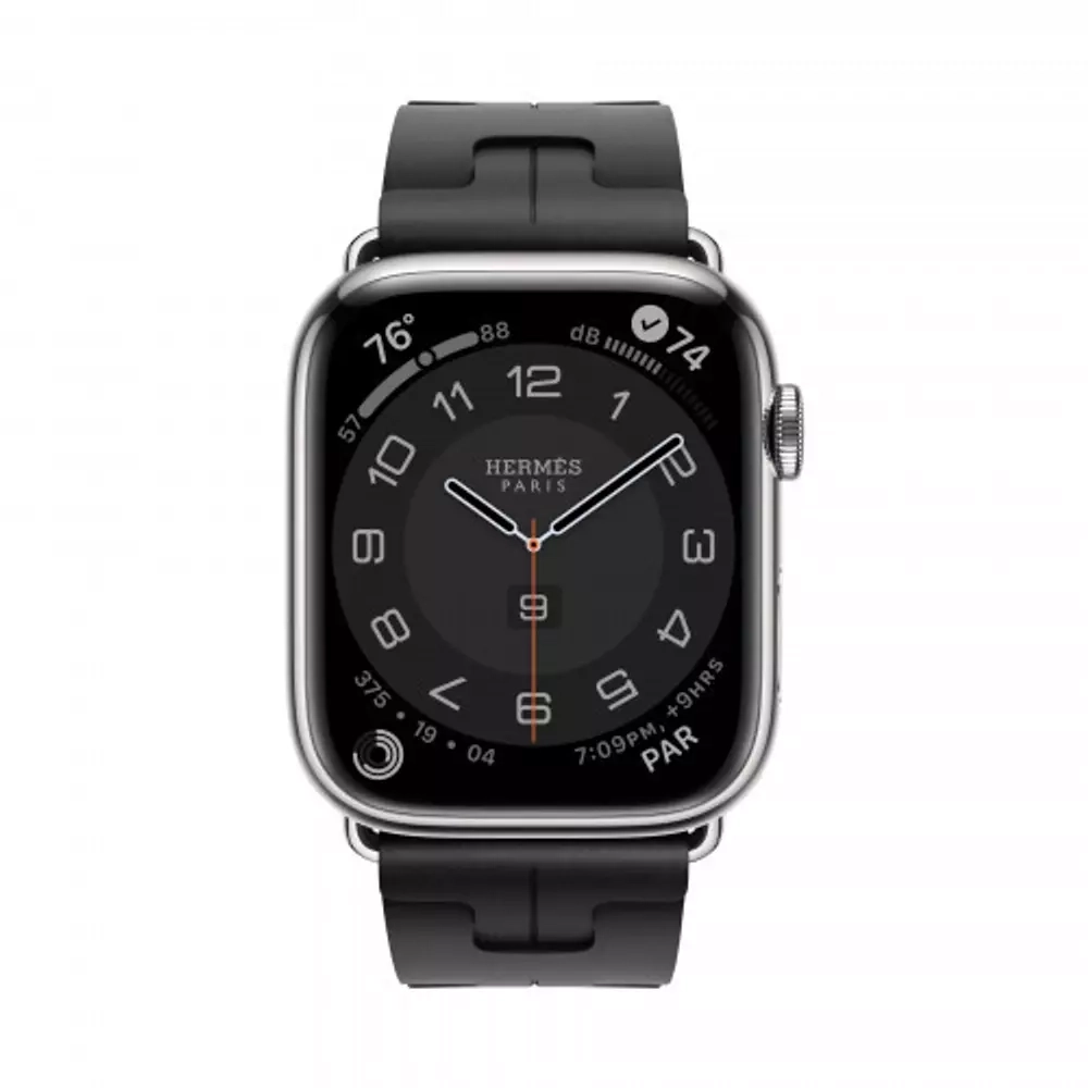 Apple Watch Series 9 Hermes 45 mm, спортивный ремешок Kilim черный