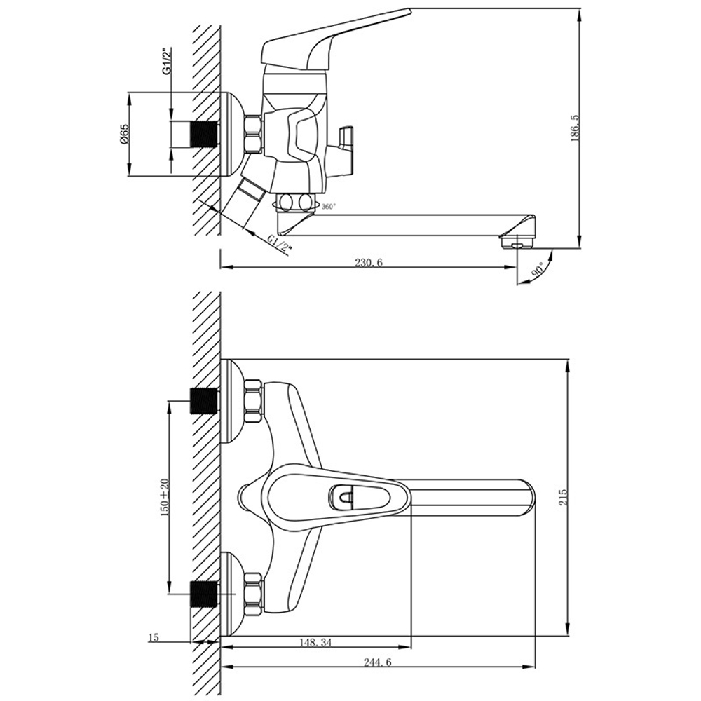 Смеситель универсальный LM4113C LEMARK LUNA – LM4113C