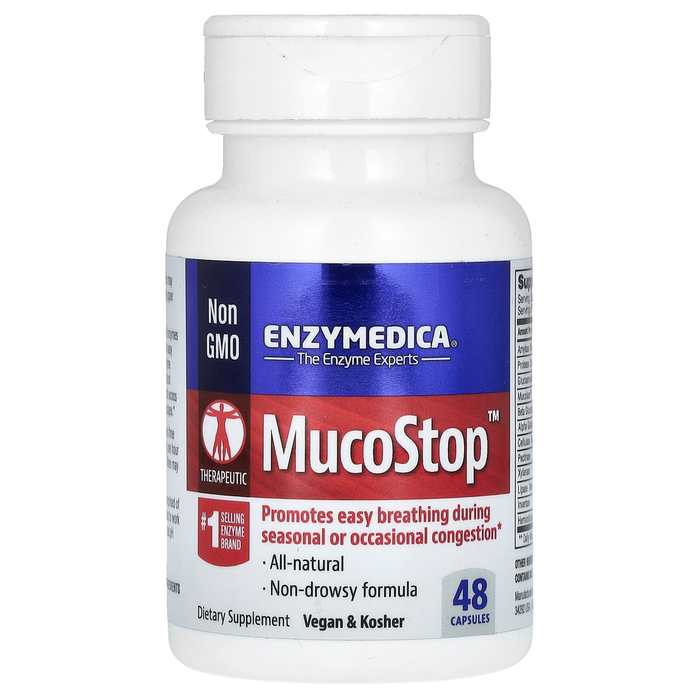 Enzymedica, MucoStop, 48 капсул