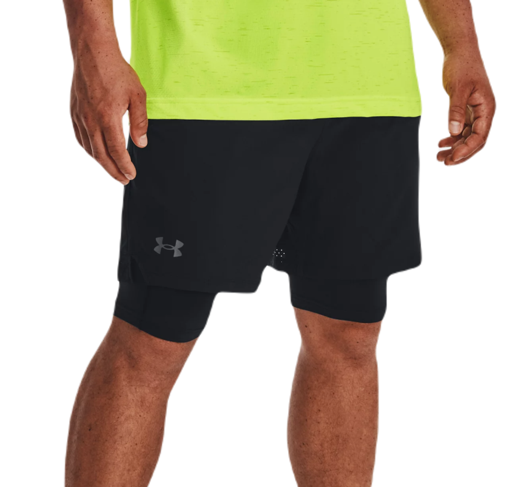 Мужские теннисные шорты Under Armour Vanish Woven 2-in-1 Shorts - black/pitch gray