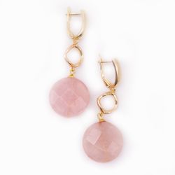 Серьги — Розовый кварц