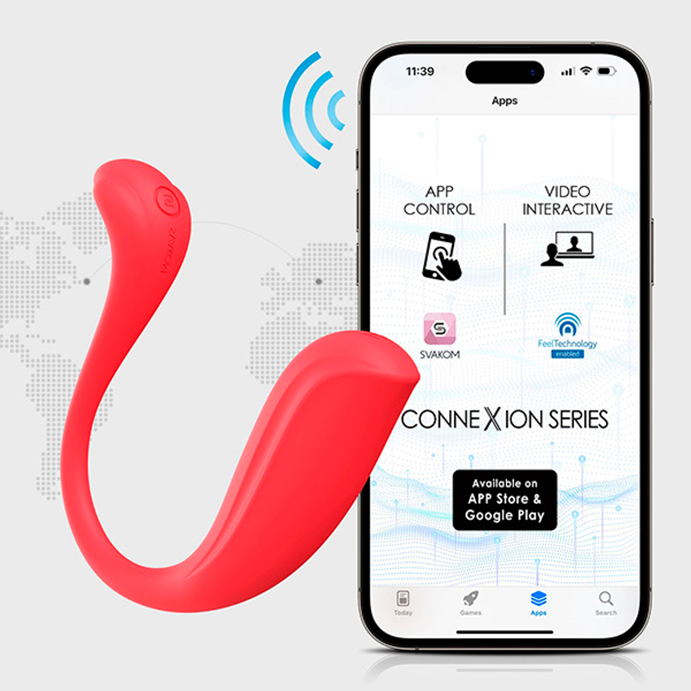 Красное интерактивное виброяйцо Svakom Phoenix Neo 2 Interactive App-controlled Egg Vibrator With External Light S94P