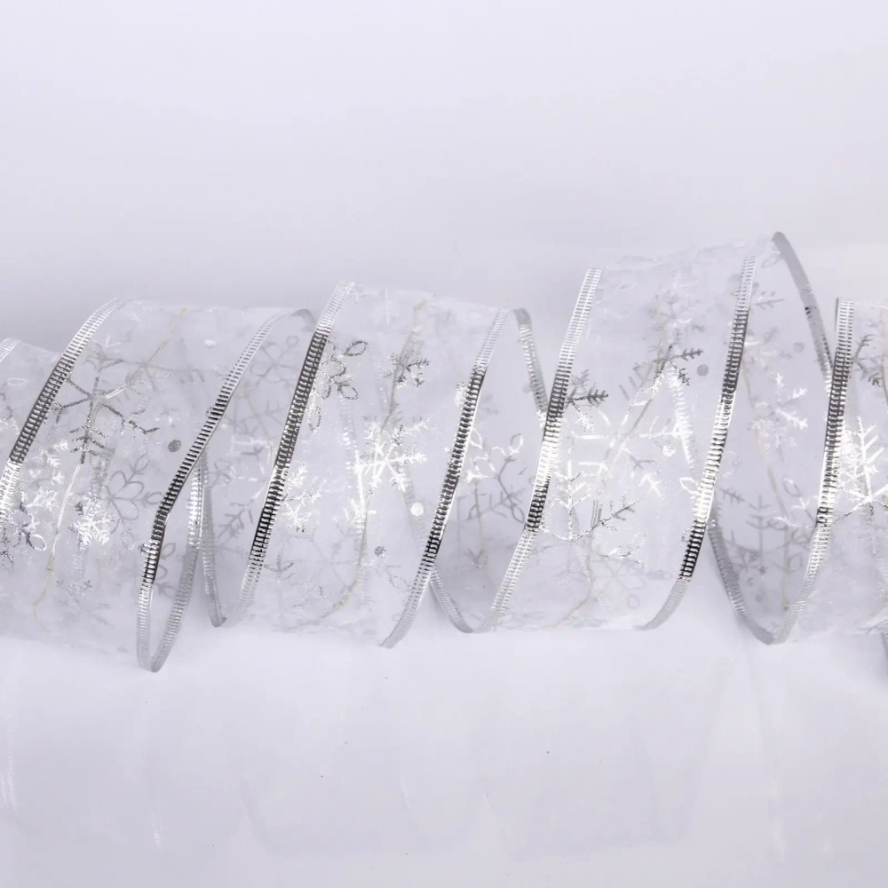 Гирлянда для дома ЛЕНТА ДЕКОРАТИВНАЯ «Снегопад» 2,0 м, 4.5 см, 20 ламп LED (на батарейках), Серебро (подсветка белый)