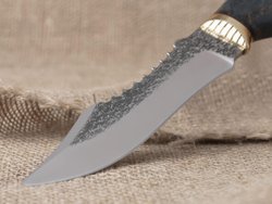 Нож "Щукарь", сталь Bohler N690, рукоять синяя стабилизированная береза
