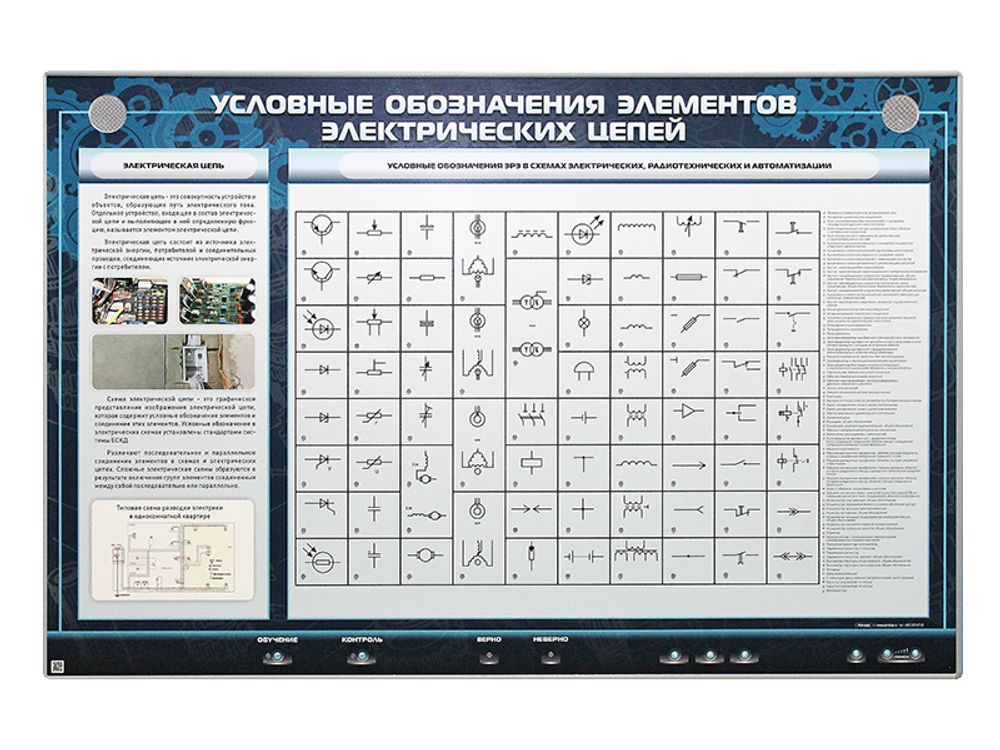Электрифицированный стенд "Условные обозначения элементов электрических цепей"