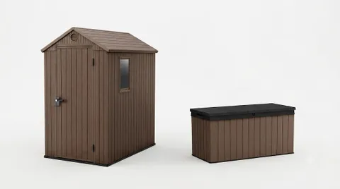 Keter Комплект для хранения: сарай "Darwin 4х6" + сундук "Darwin" 570л (коричневый)