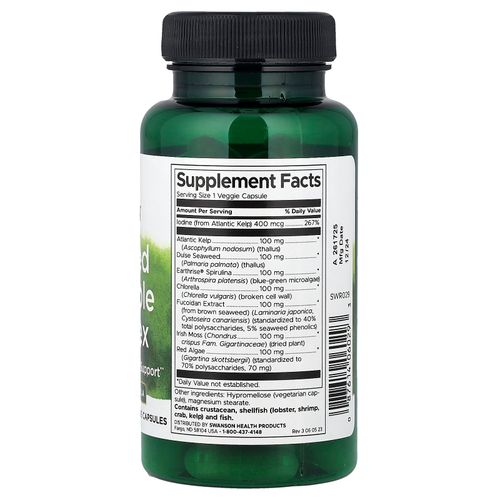 Swanson Vitamins, овощной комплекс с морскими водорослями, 60 вегетарианских капсул